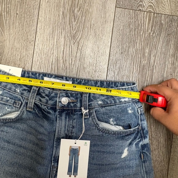 Klique B. Super high rise wide leg Blue Distressed Women Jeans - Picture 6 of 11